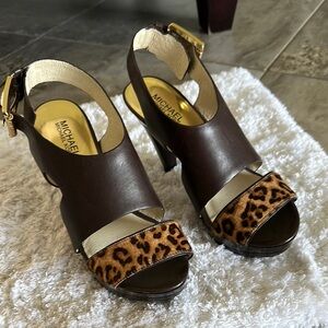 Michael Kors Brown Heels with Chunky Design